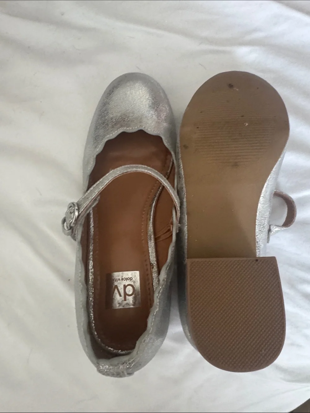 DV by Dolce Vita Silver Metallic Mary Jane Girls Shoes